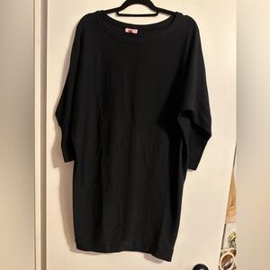 Lilly Pulitzer 100% Merino Wool Black Sweater Dress XL Gold Button Detail